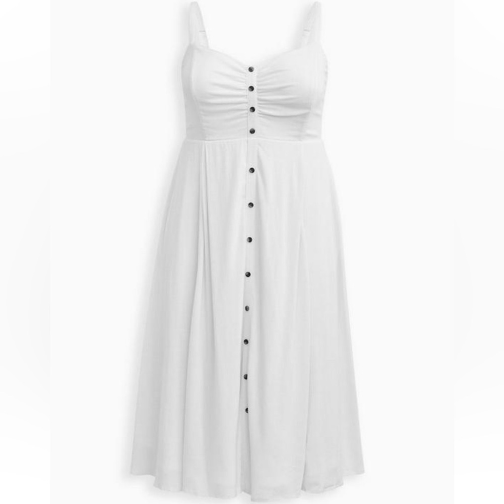 Torrid Retro Midi Rayon Skater Dress White